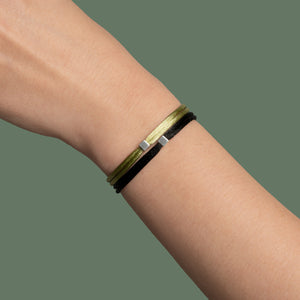 Solid as a Block armband zilver ~ lime